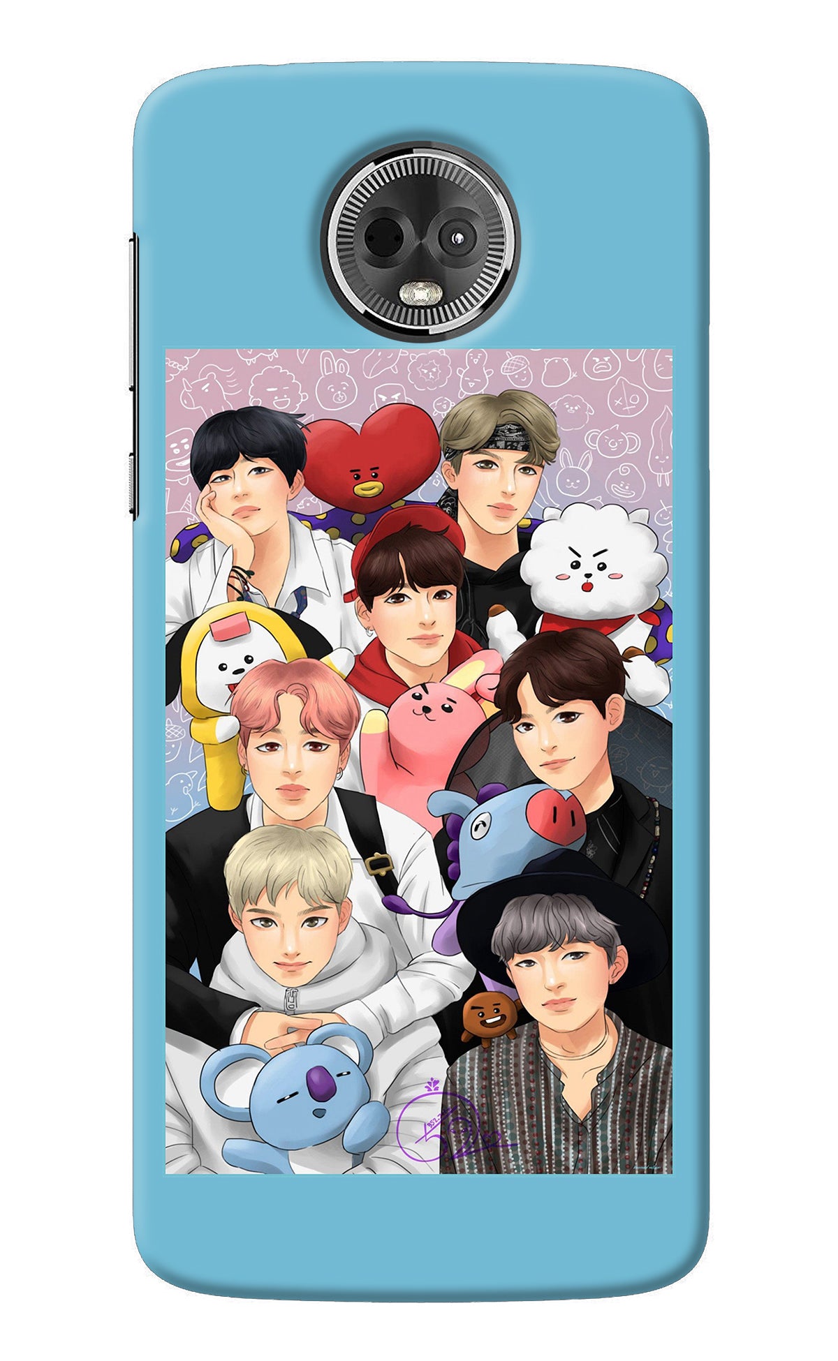 BTS with animals Moto E5 Plus Back Cover