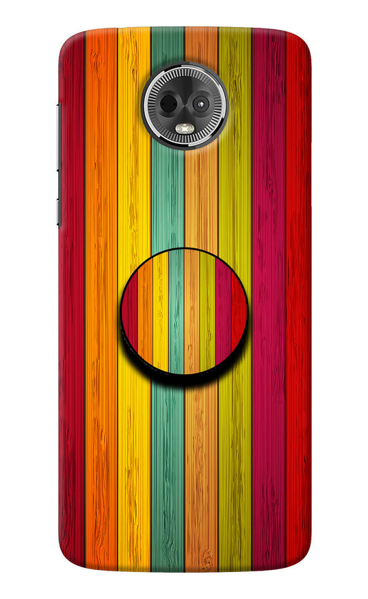 Multicolor Wooden Moto E5 Plus Pop Case