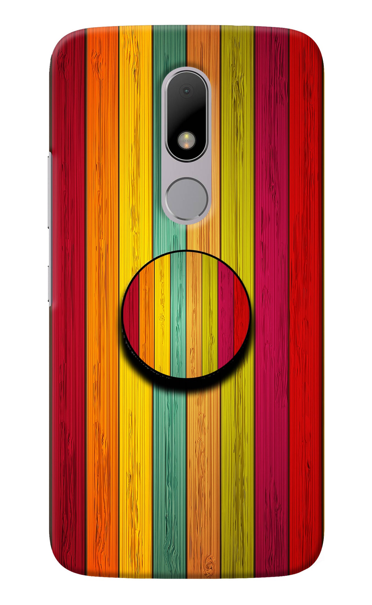 Multicolor Wooden Moto M Pop Case