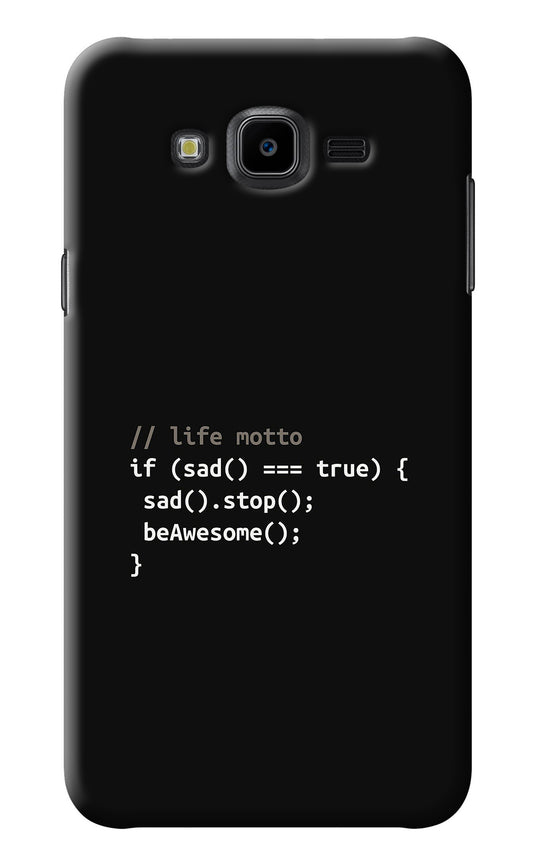 Life Motto Code Samsung J7 Nxt Back Cover