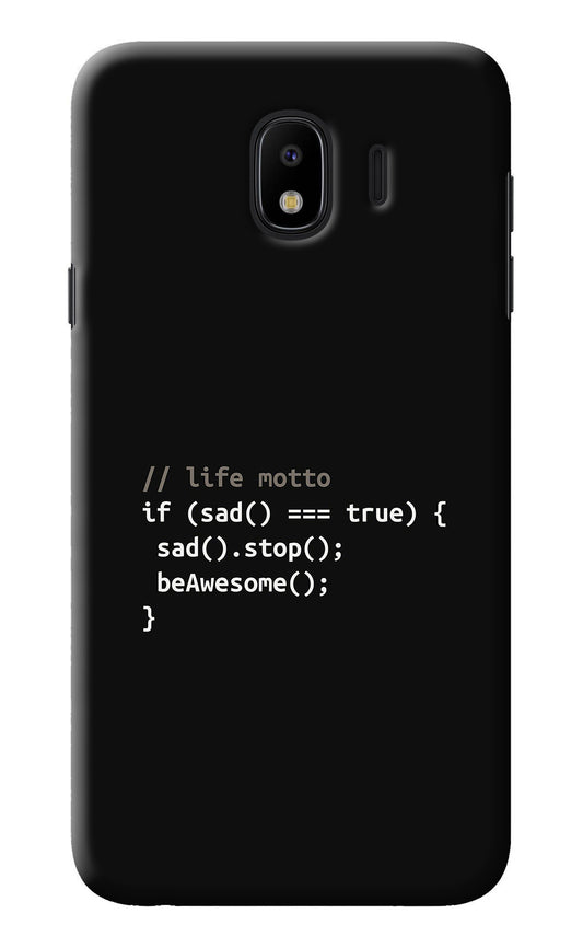 Life Motto Code Samsung J4 Back Cover