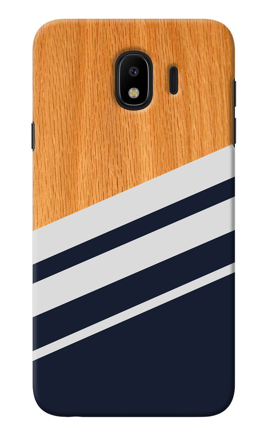 Blue and white wooden Samsung J4 Back Cover