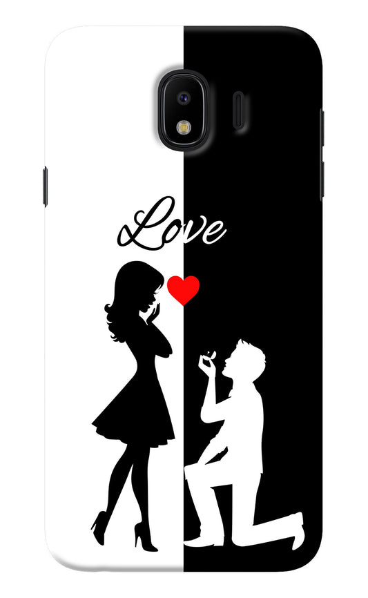Love Propose Black And White Samsung J4 Back Cover