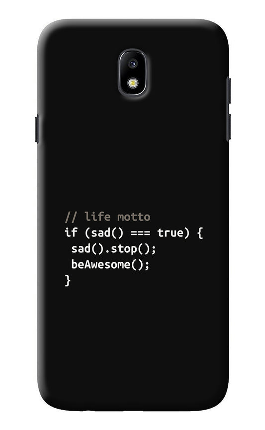 Life Motto Code Samsung J7 Pro Back Cover
