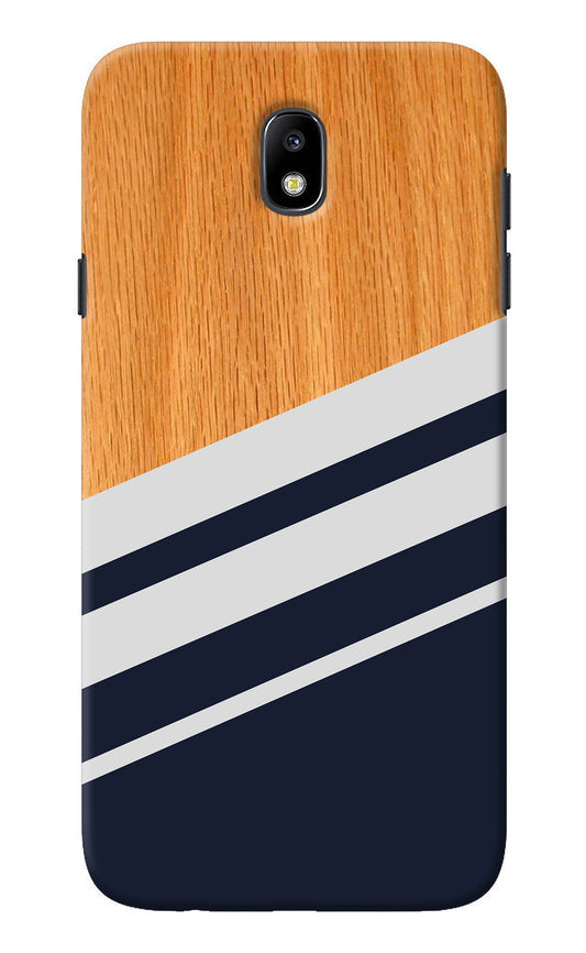 Blue and white wooden Samsung J7 Pro Back Cover