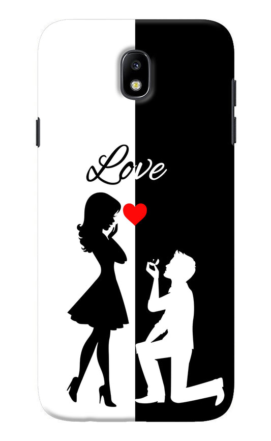 Love Propose Black And White Samsung J7 Pro Back Cover