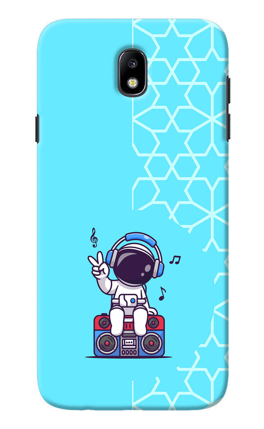 Cute Astronaut Chilling Samsung J7 Pro Back Cover