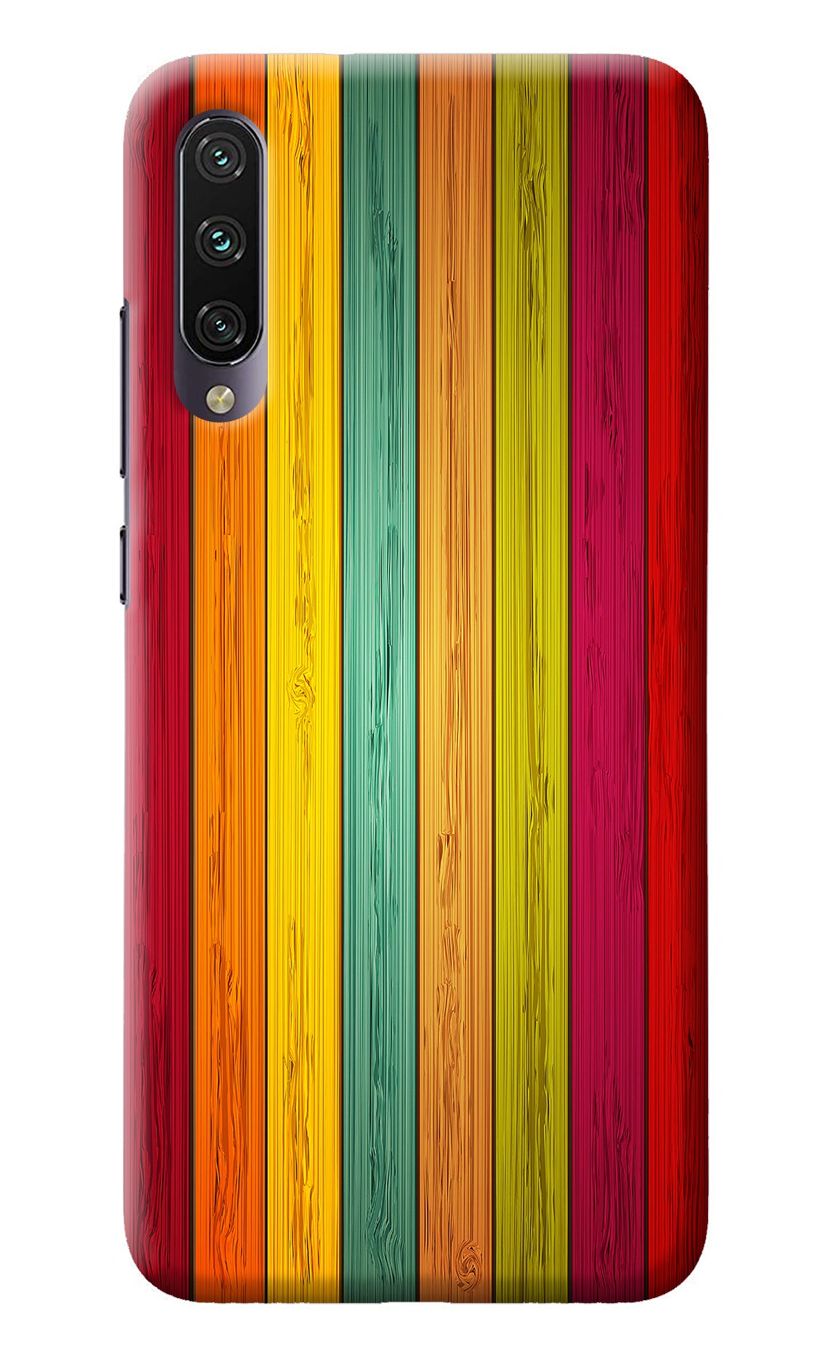 Multicolor Wooden Mi A3 Back Cover