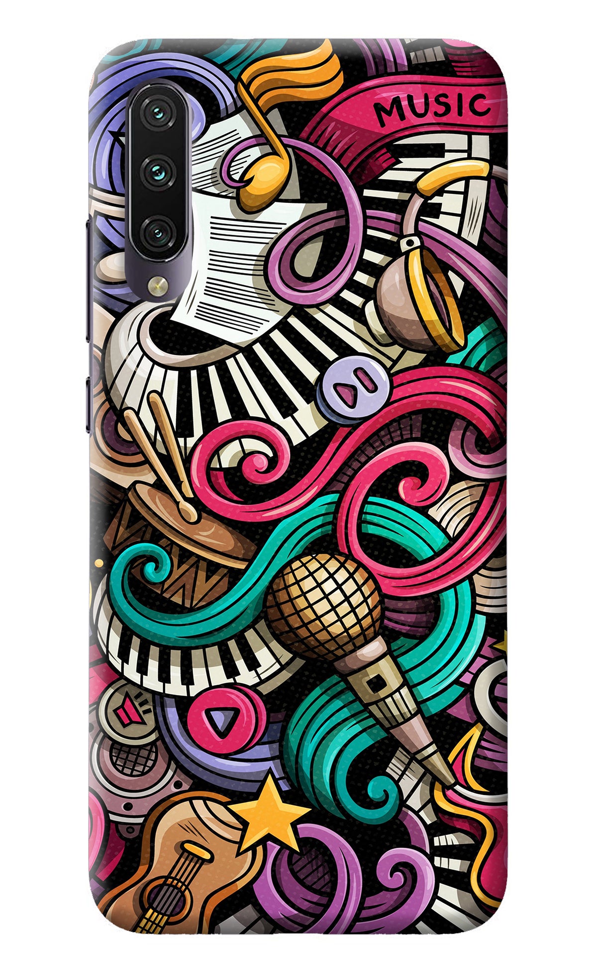 Music Abstract Mi A3 Back Cover