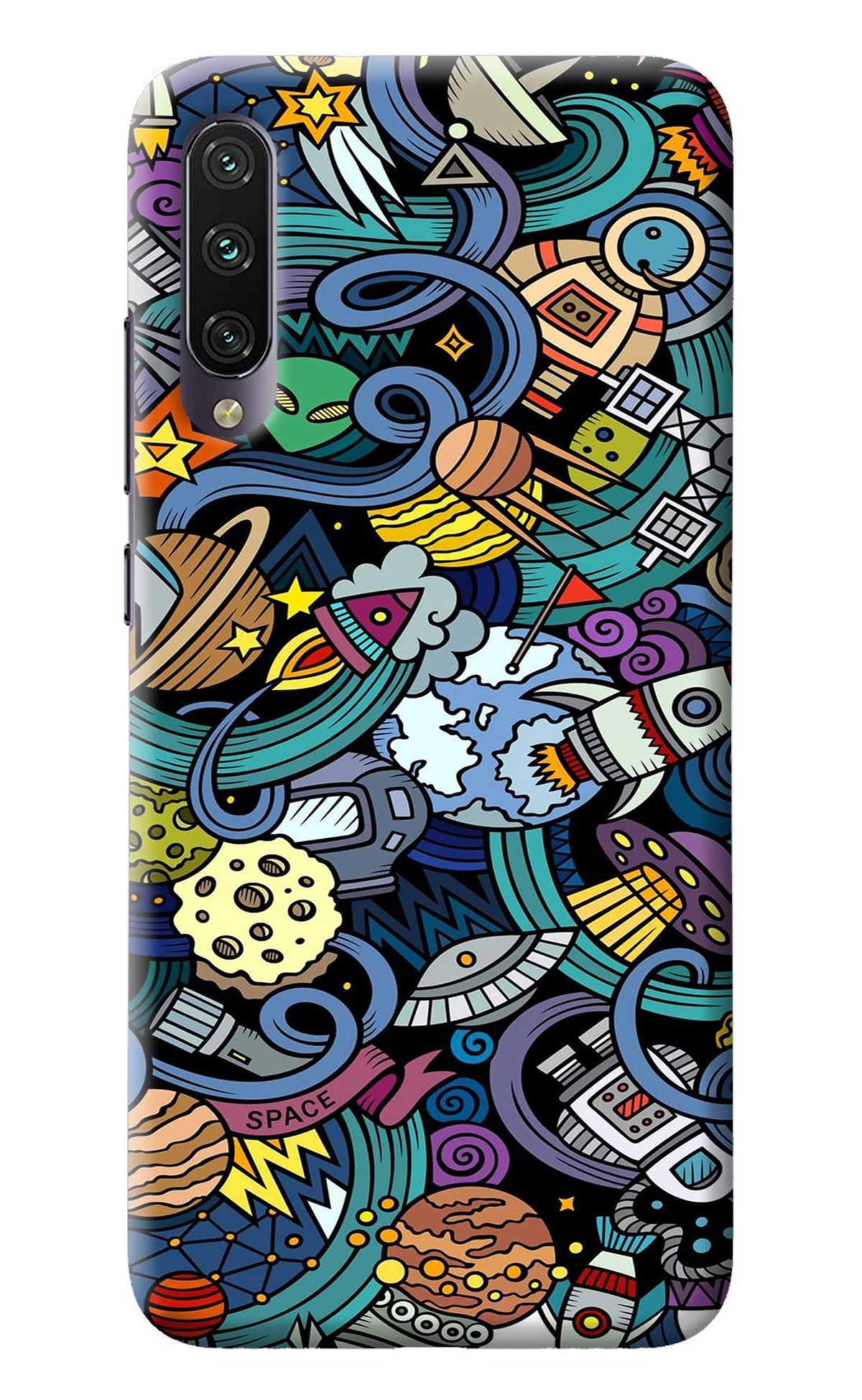 Space Abstract Mi A3 Back Cover