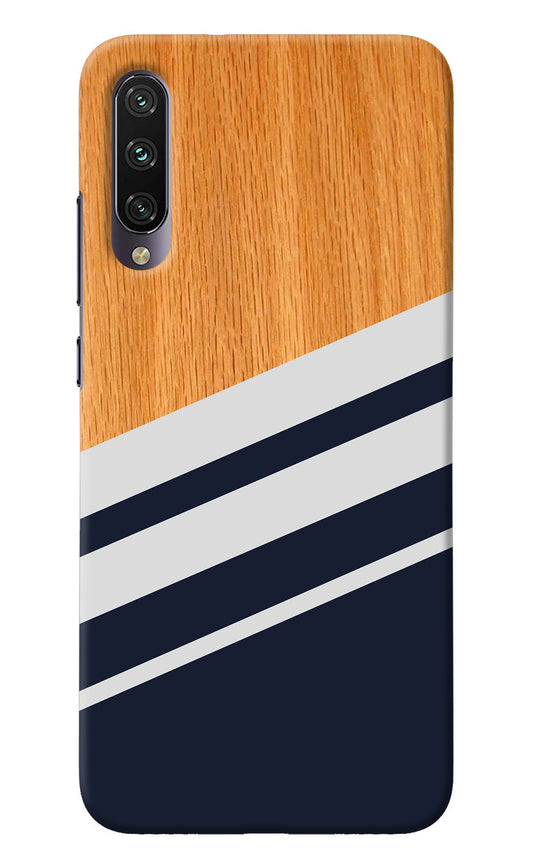 Blue and white wooden Mi A3 Back Cover