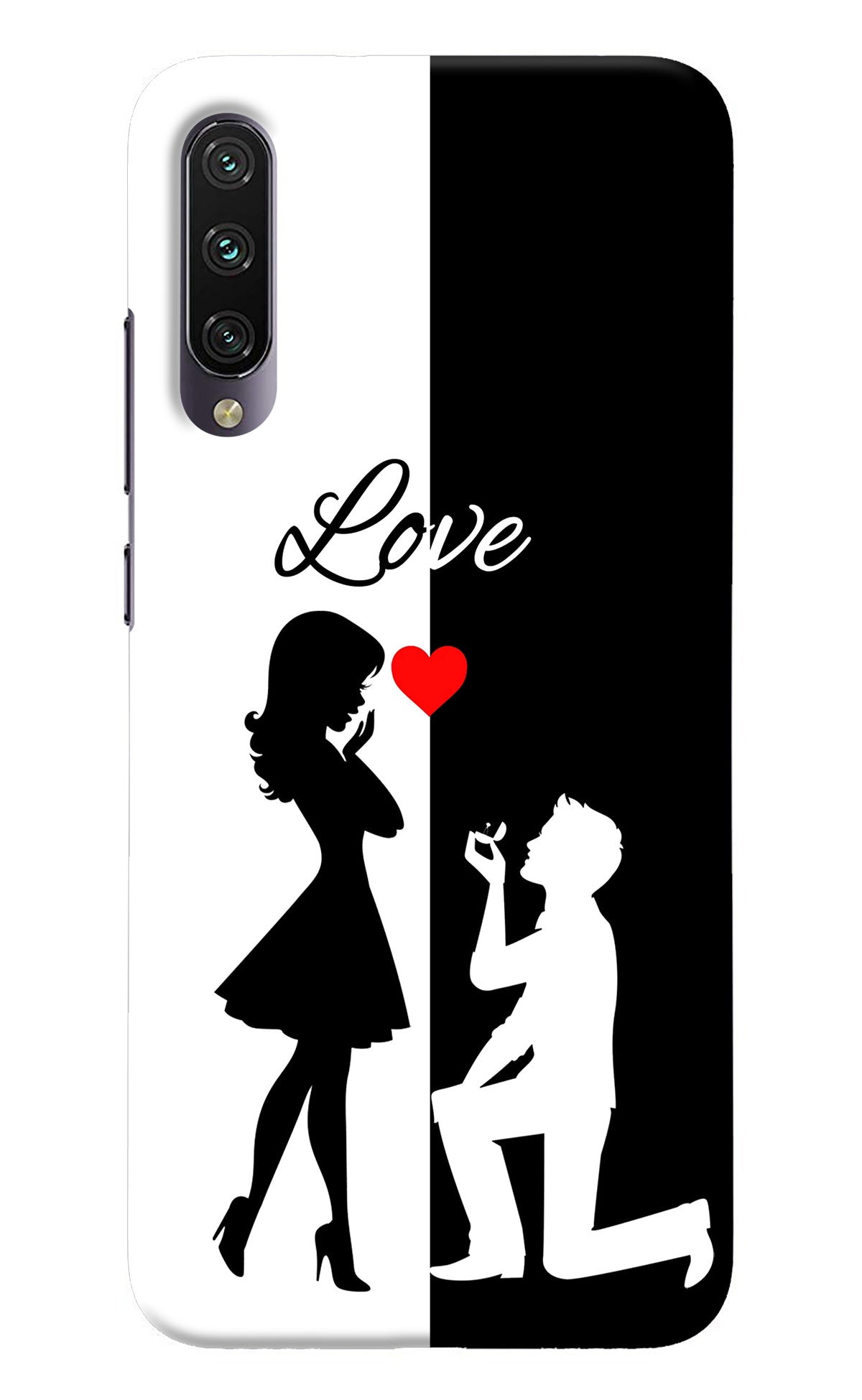 Love Propose Black And White Mi A3 Back Cover