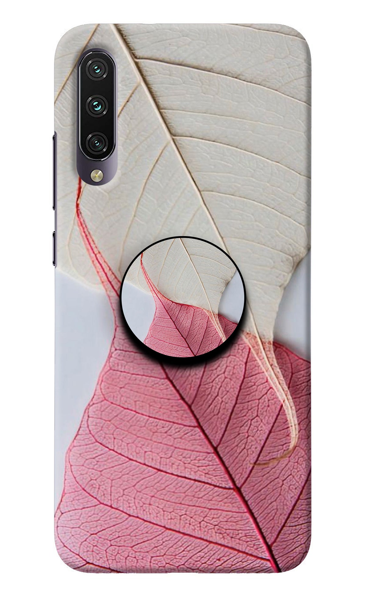 White Pink Leaf Mi A3 Pop Case