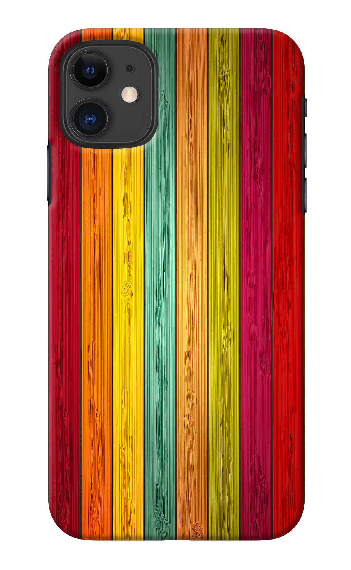 Multicolor Wooden iPhone 11 Back Cover