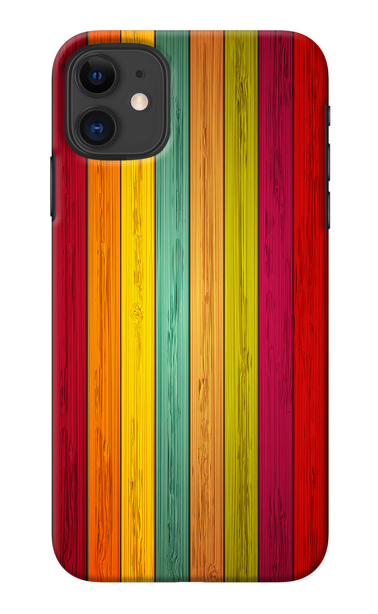 Multicolor Wooden iPhone 11 Back Cover