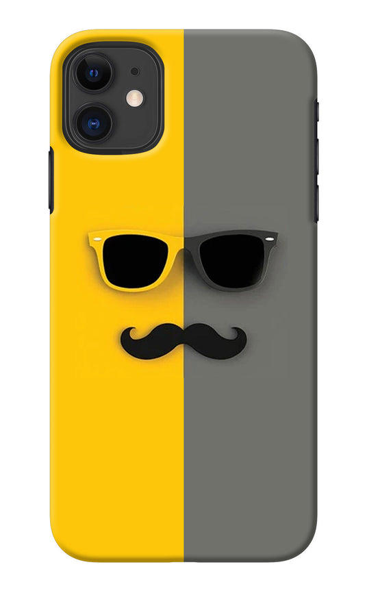 Sunglasses with Mustache iPhone 11 Back Cover