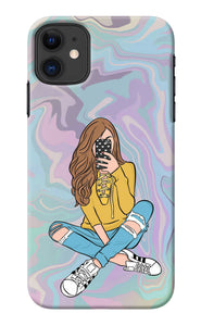Selfie Girl iPhone 11 Back Cover