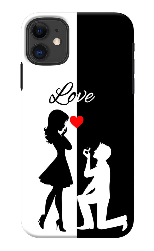 Love Propose Black And White iPhone 11 Back Cover