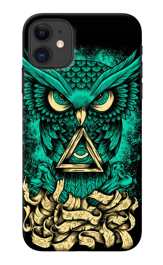 Green Owl iPhone 11 Back Cover