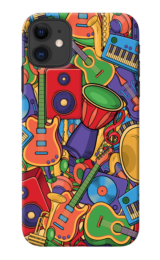 Music Instrument Doodle iPhone 11 Back Cover