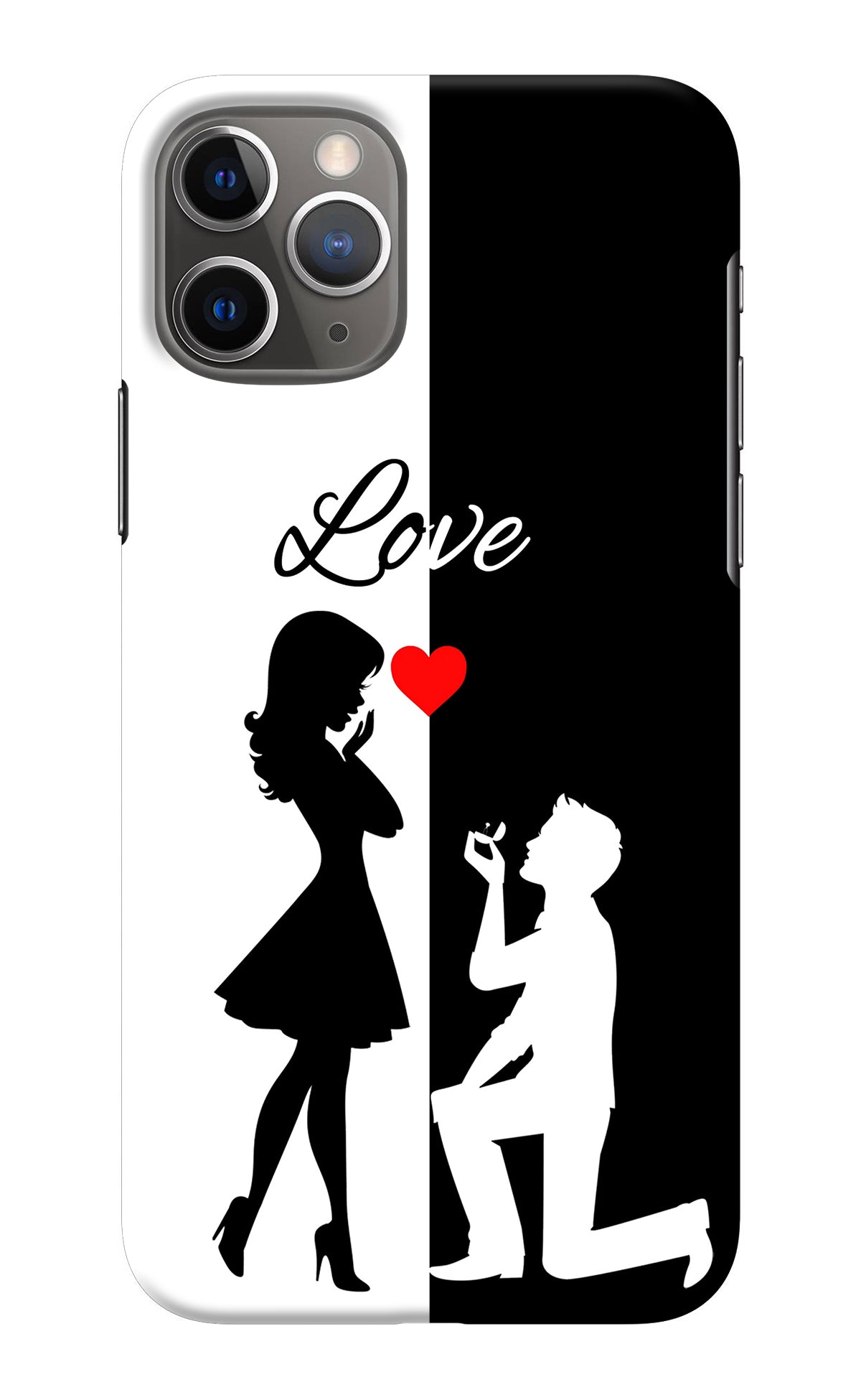 Love Propose Black And White iPhone 11 Pro Back Cover