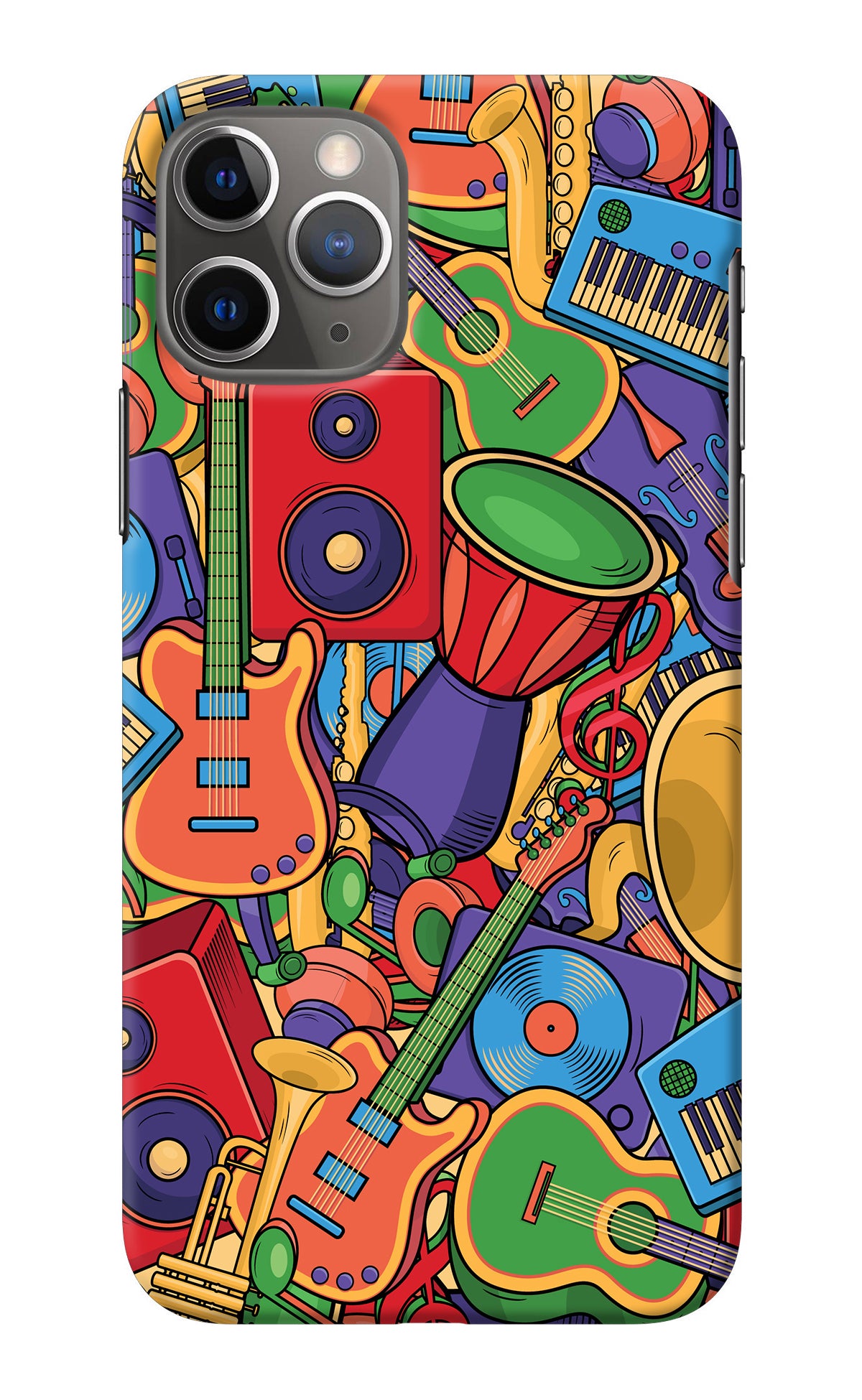 Music Instrument Doodle iPhone 11 Pro Back Cover