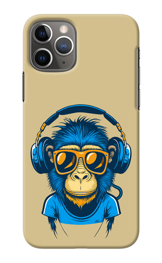 Monkey Headphone iPhone 11 Pro Back Cover