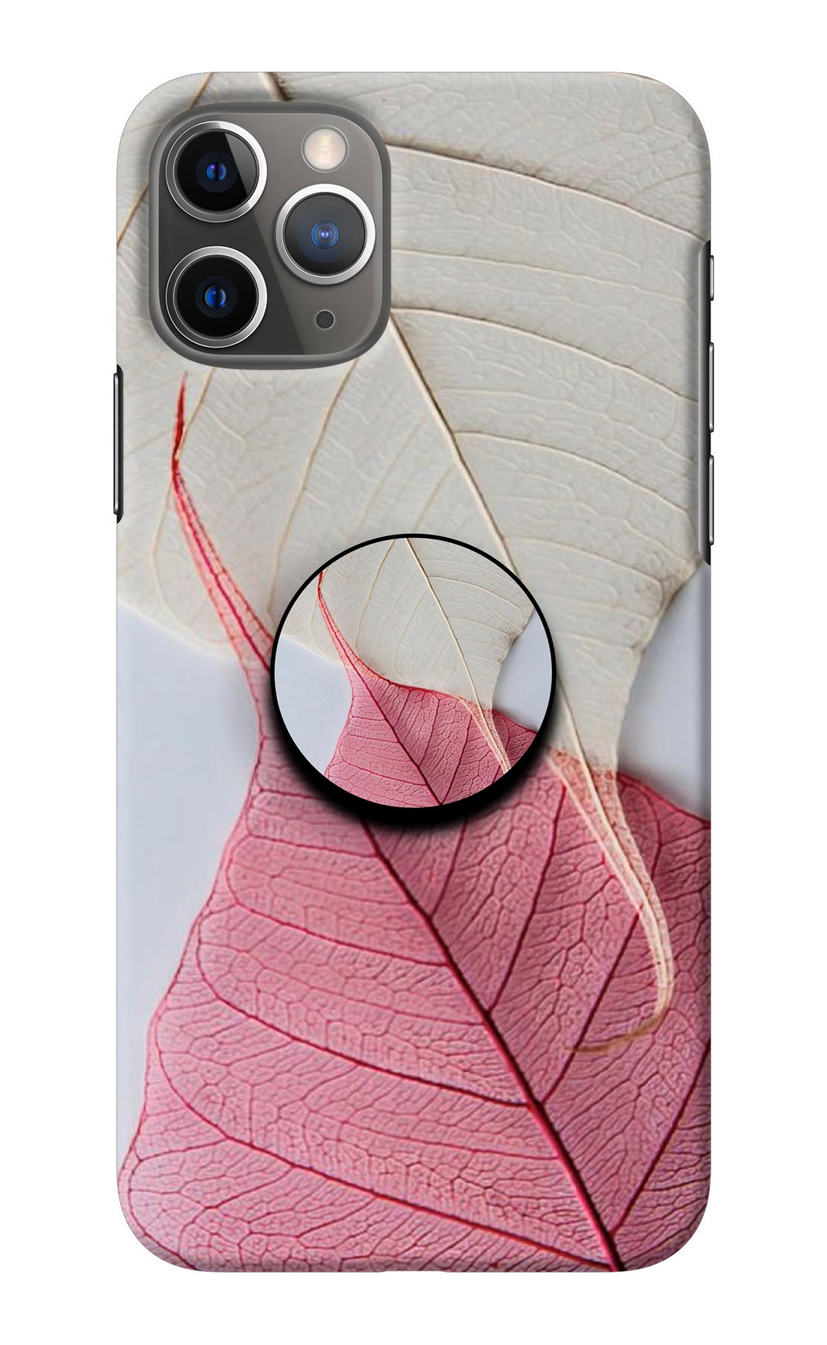 White Pink Leaf iPhone 11 Pro Pop Case