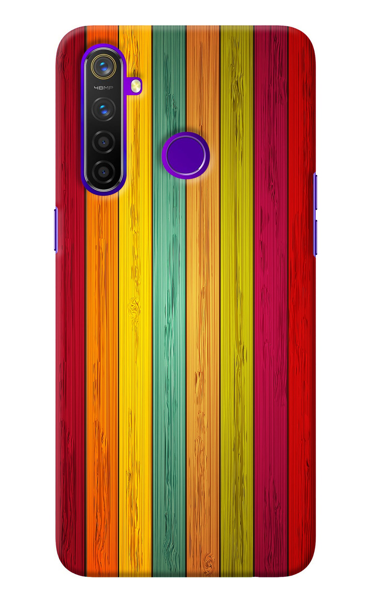 Multicolor Wooden Realme 5 Pro Back Cover