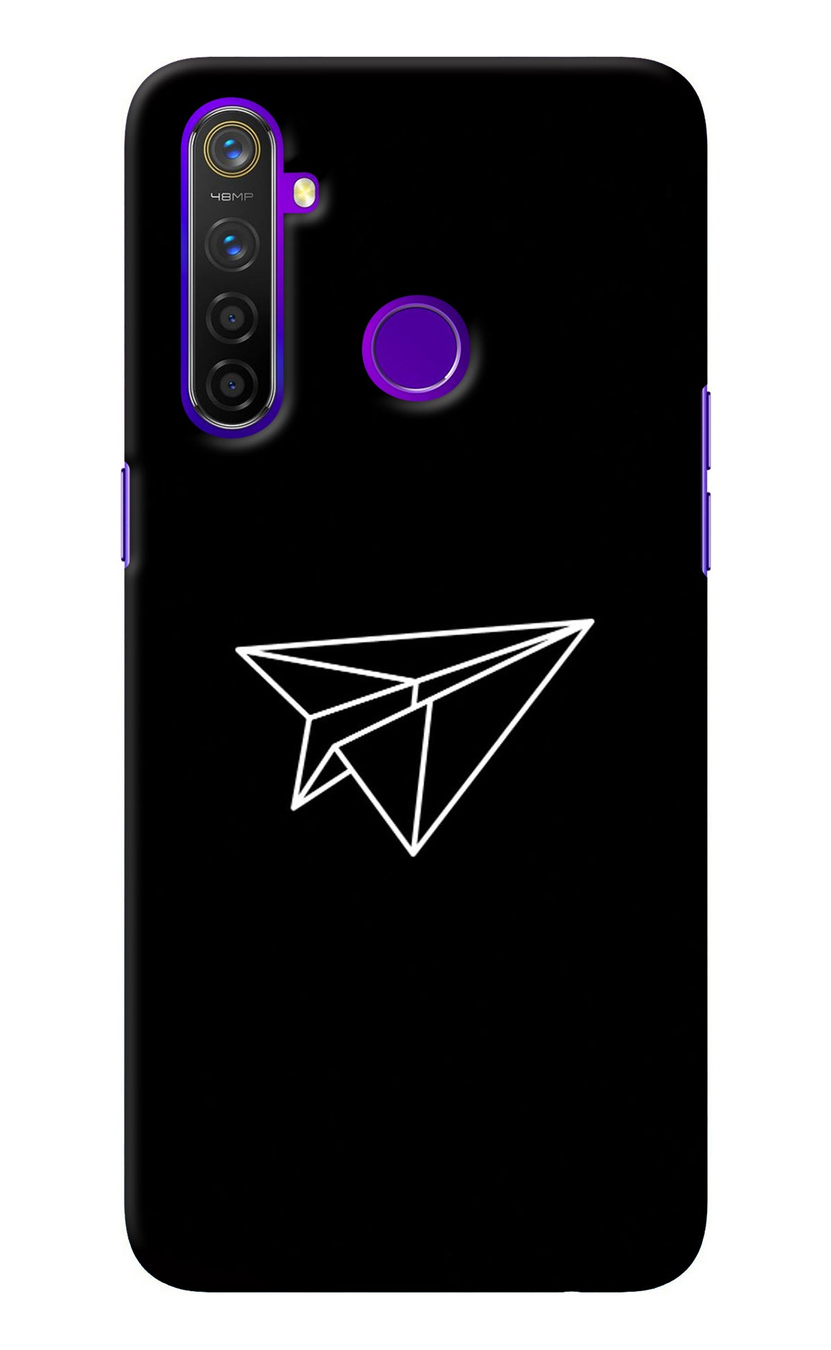 Paper Plane White Realme 5 Pro Back Cover