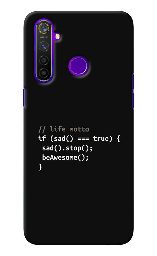 Life Motto Code Realme 5 Pro Back Cover