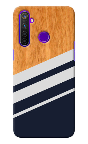 Blue and white wooden Realme 5 Pro Back Cover