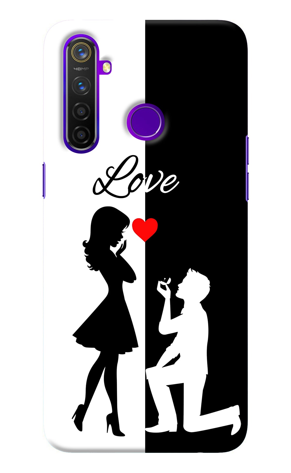 Love Propose Black And White Realme 5 Pro Back Cover