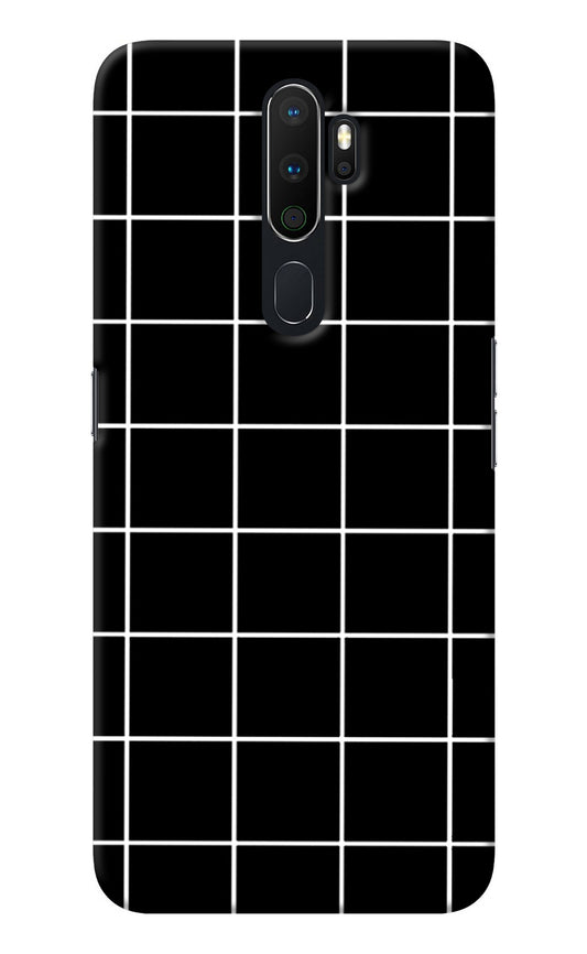 White Grid Oppo A5 2020/A9 2020 Back Cover