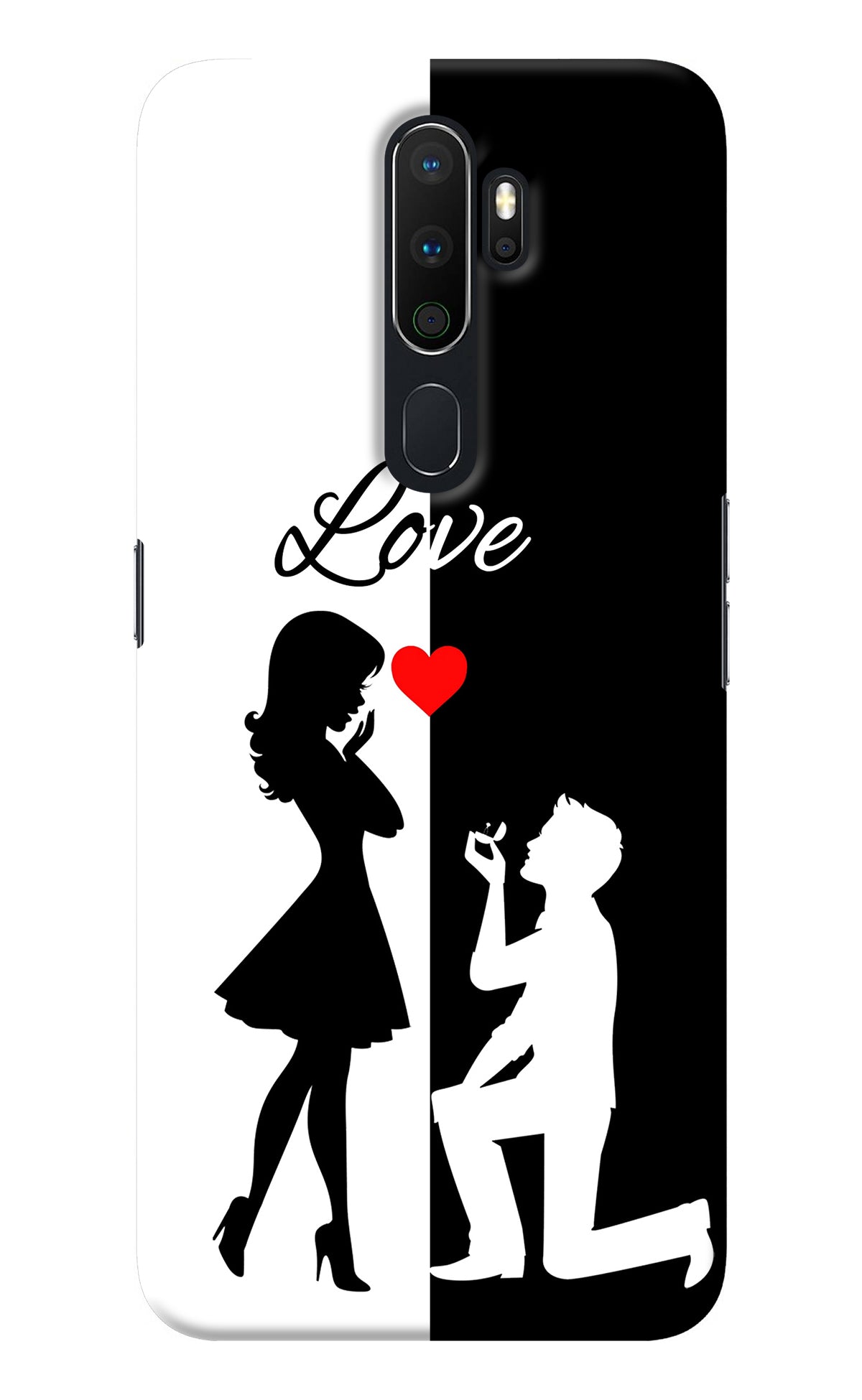 Love Propose Black And White Oppo A5 2020/A9 2020 Back Cover