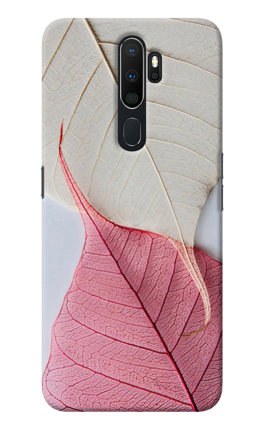 White Pink Leaf Oppo A5 2020/A9 2020 Back Cover