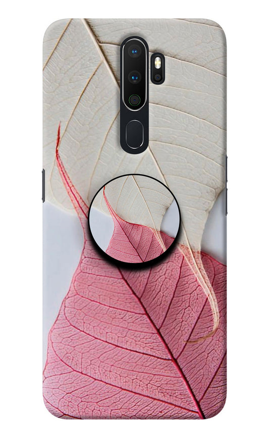 White Pink Leaf Oppo A5 2020/A9 2020 Pop Case