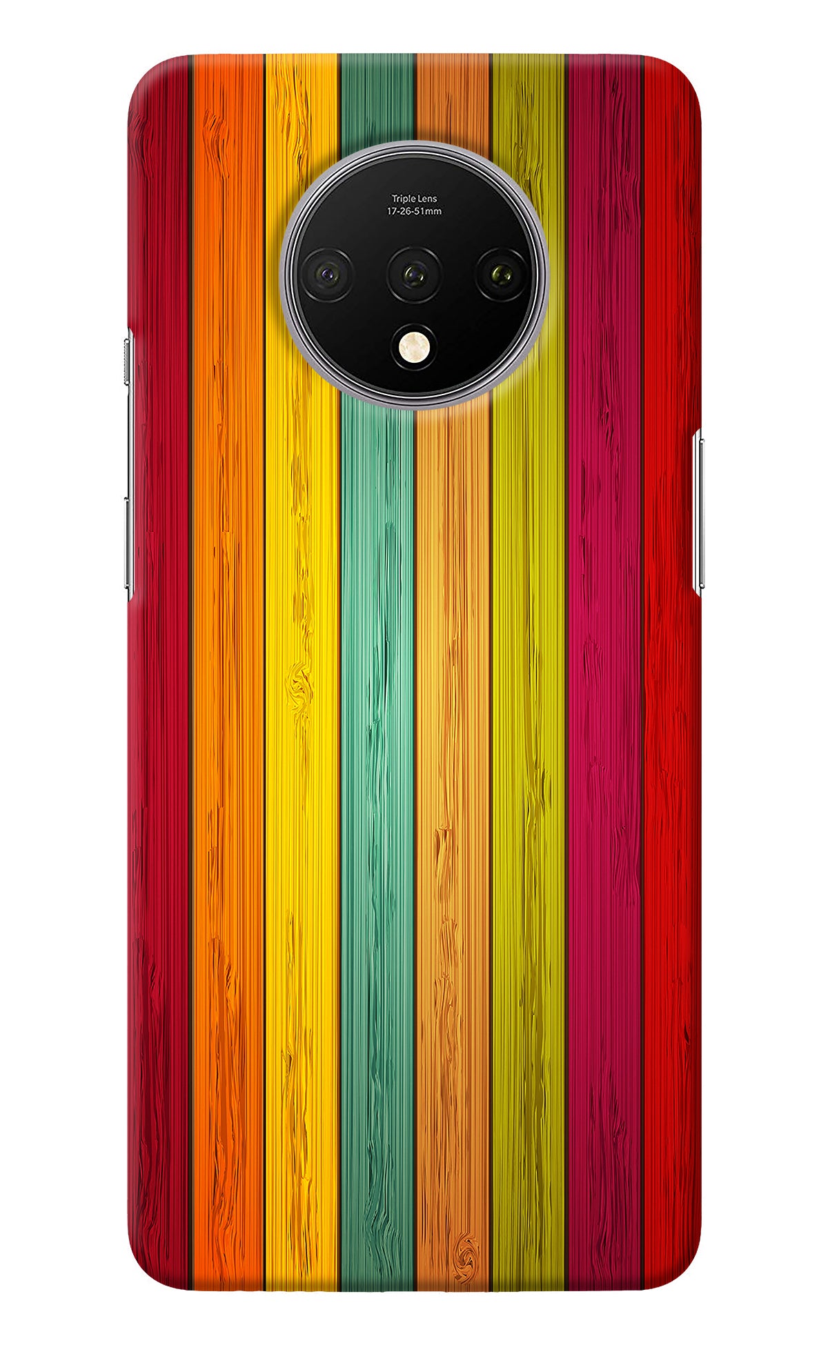 Multicolor Wooden Oneplus 7T Back Cover