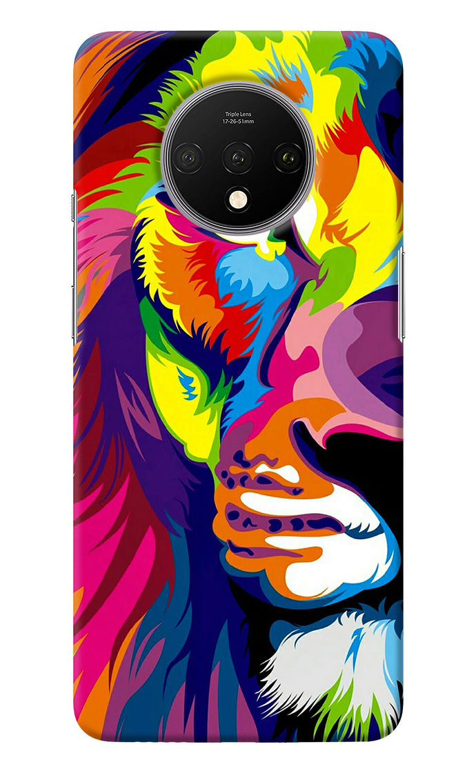 Lion Half Face Oneplus 7T Back Cover