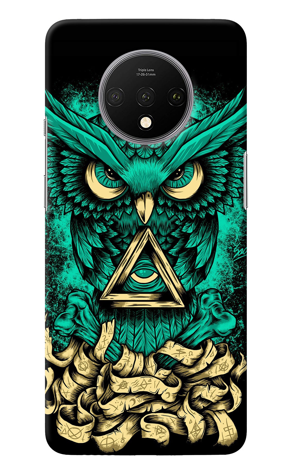 Green Owl Oneplus 7T Back Cover