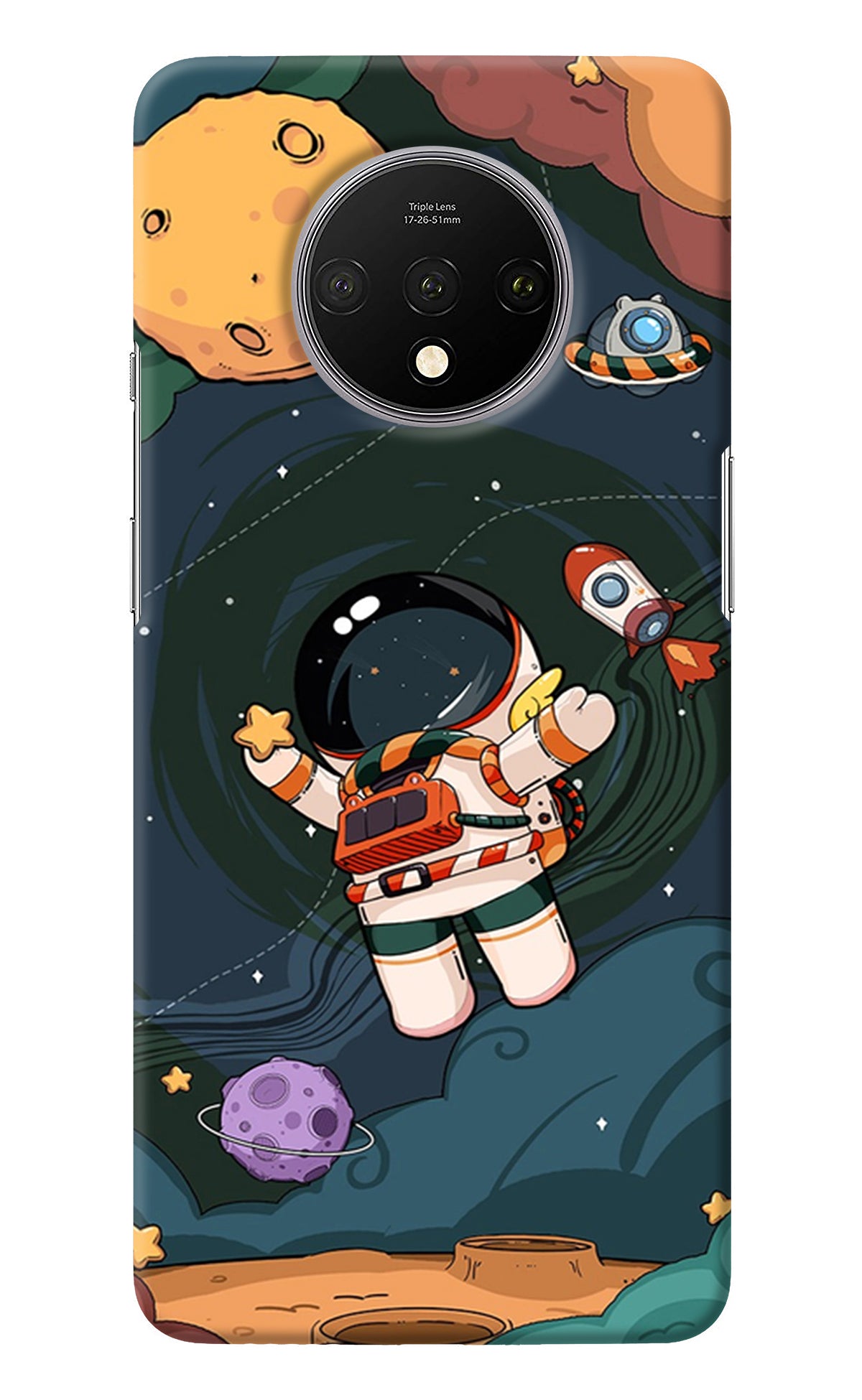 Cartoon Astronaut Oneplus 7T Back Cover