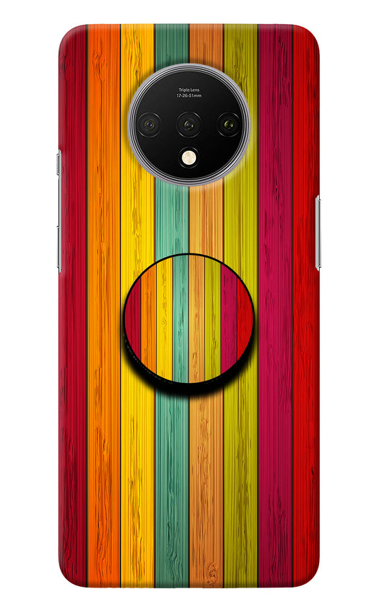 Multicolor Wooden Oneplus 7T Pop Case