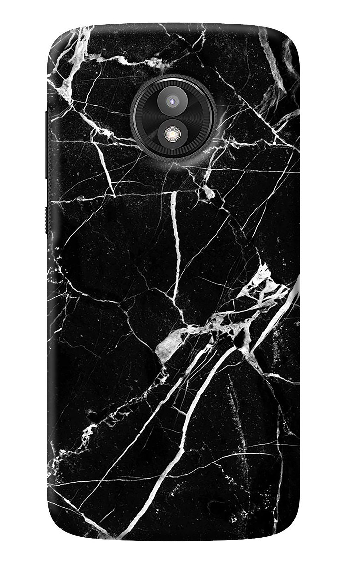 Black Marble Pattern Moto E5 Play Back Cover