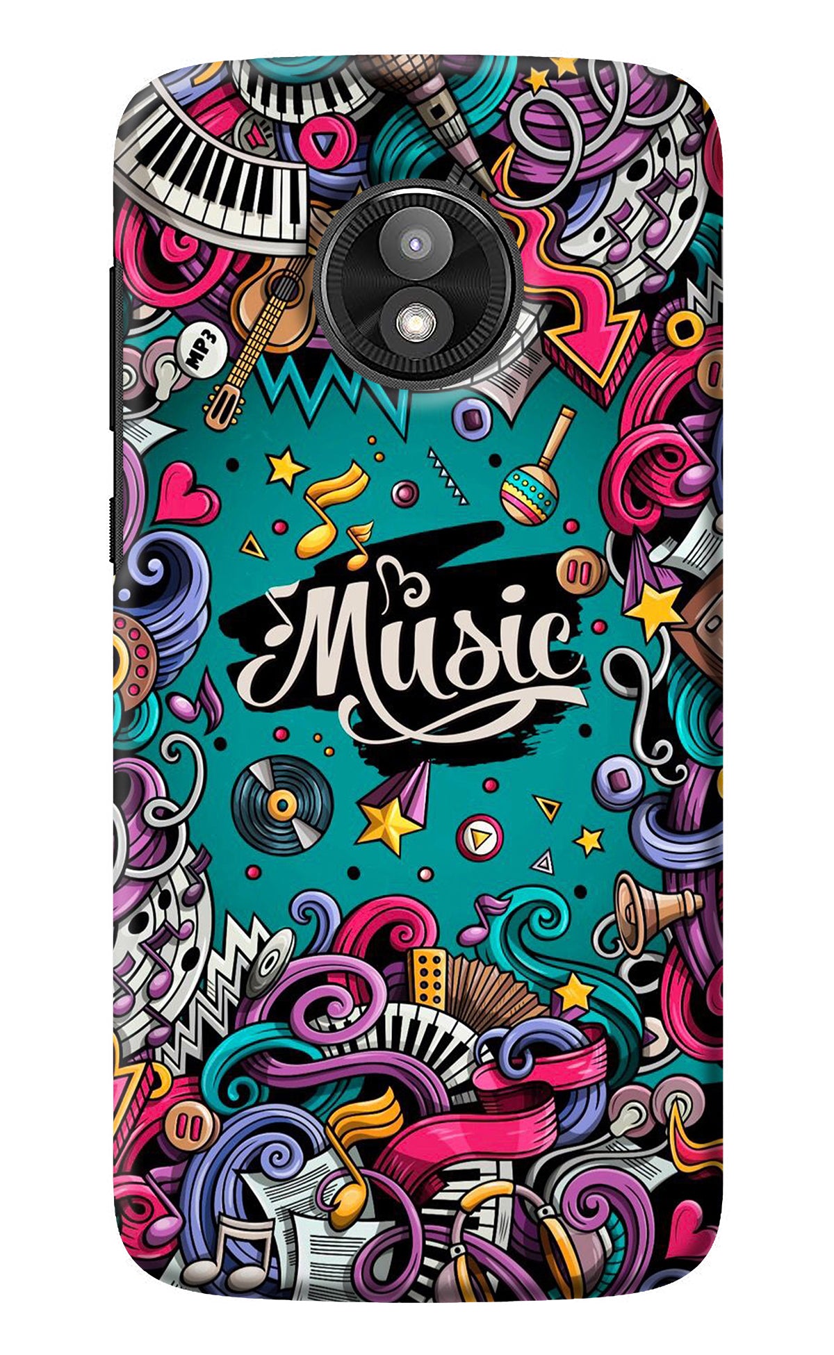 Music Graffiti Moto E5 Play Back Cover