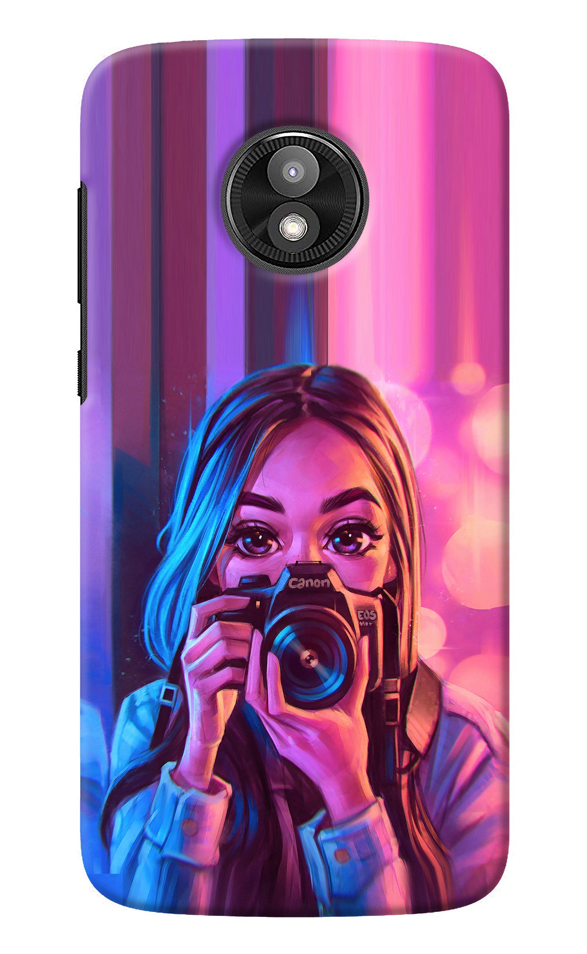 Girl Photographer Moto E5 Play Back Cover