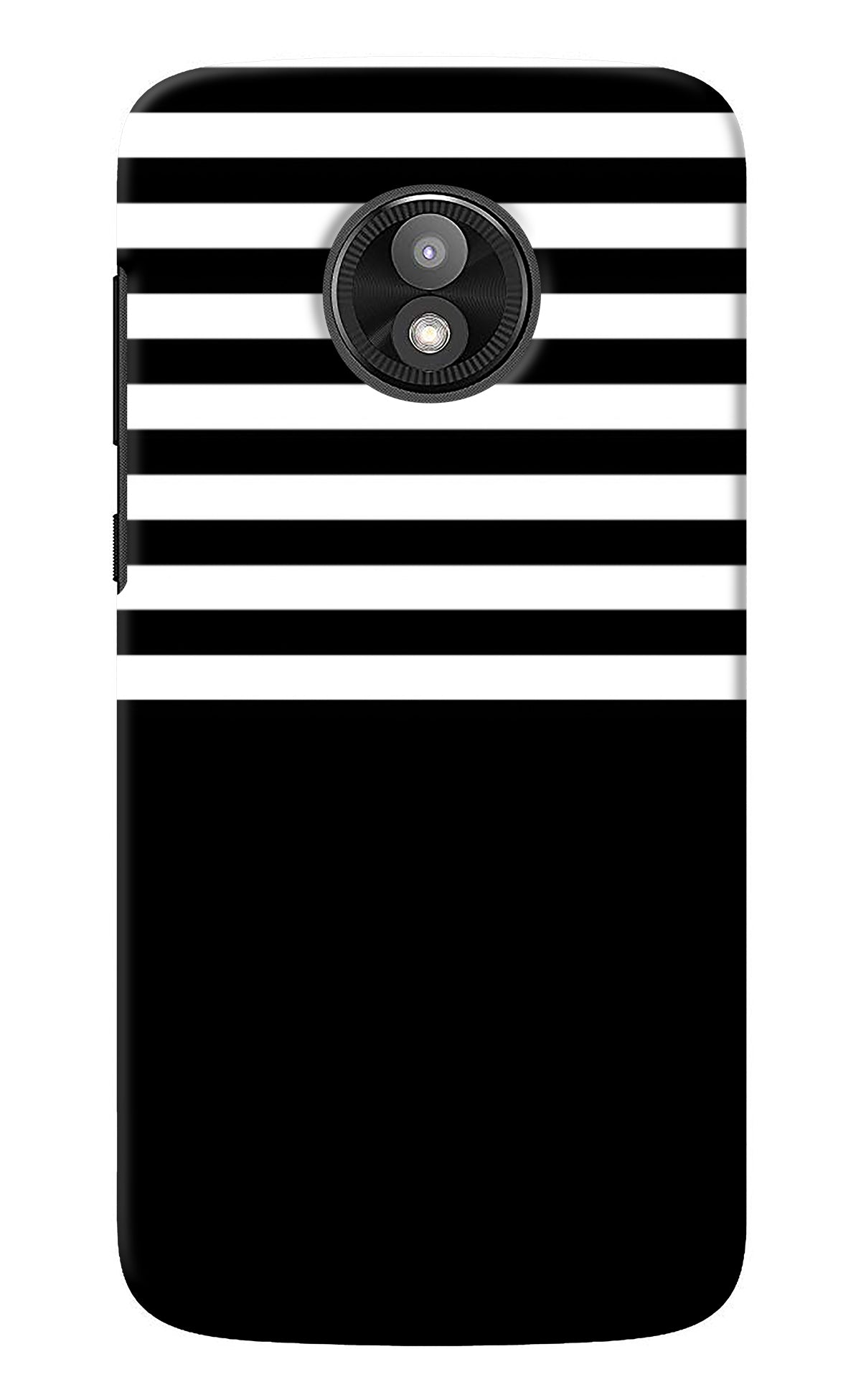 Black and White Print Moto E5 Play Back Cover