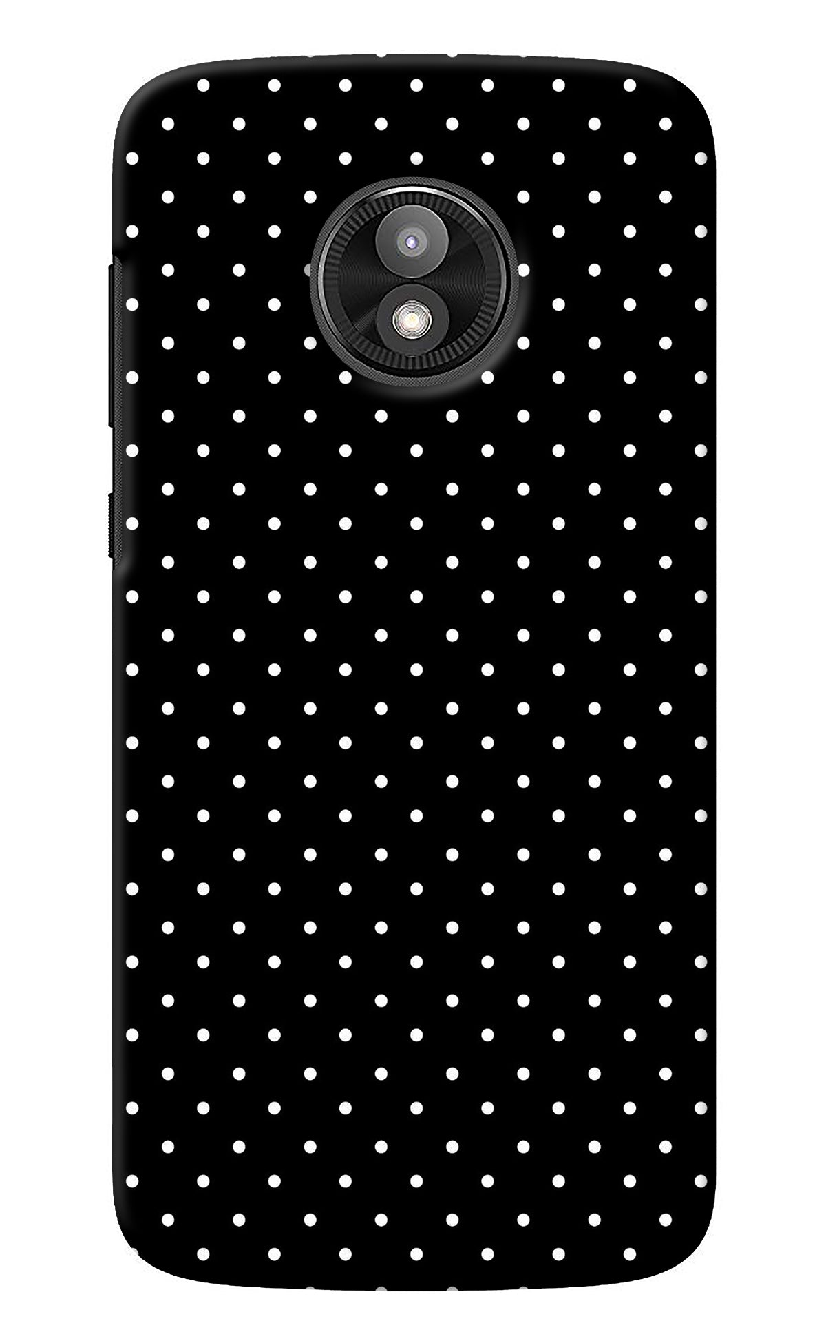 White Dots Moto E5 Play Back Cover