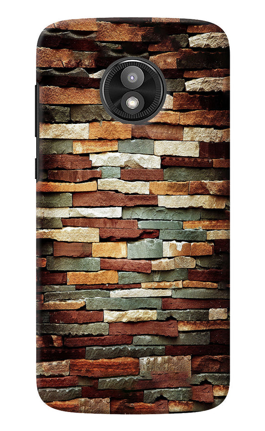 Bricks Pattern Moto E5 Play Back Cover