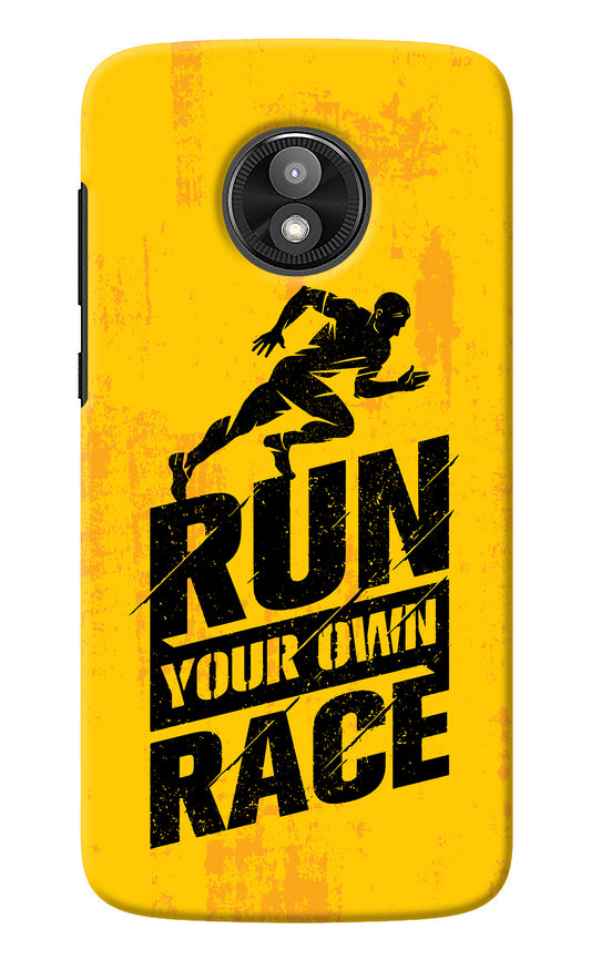Run Your Own Race Moto E5 Play Back Cover