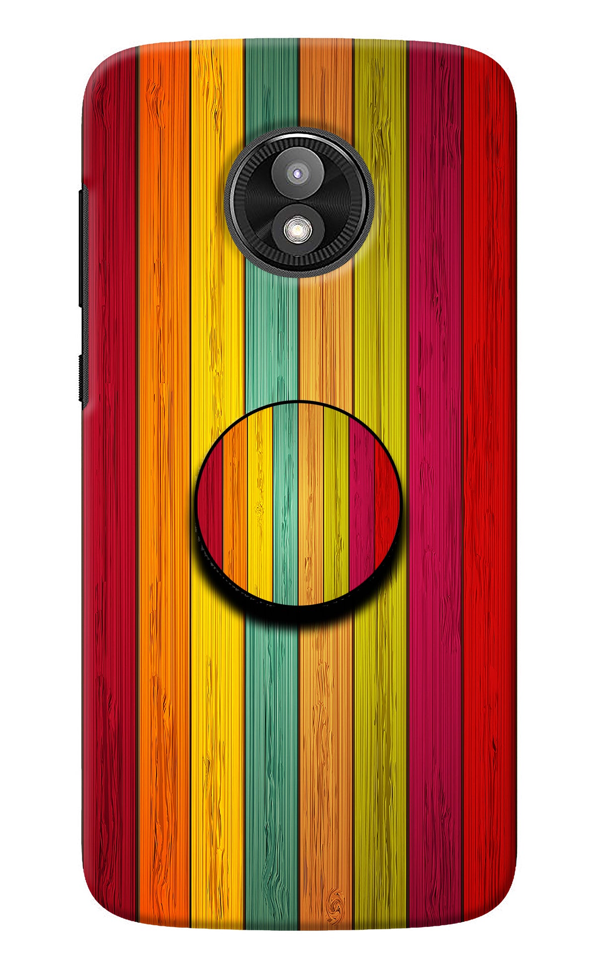 Multicolor Wooden Moto E5 Play Pop Case